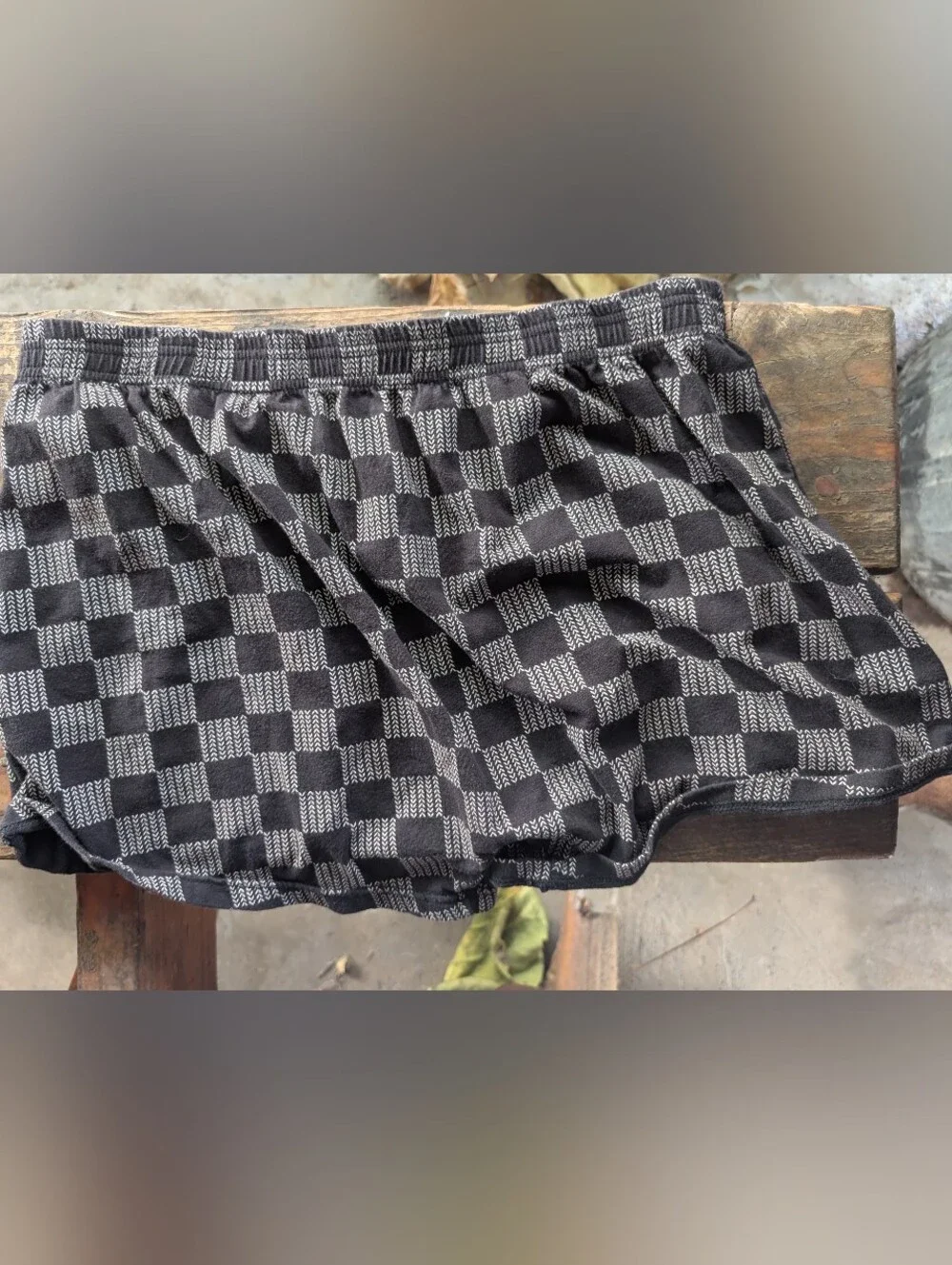 Men's Black & Gray Checkered Boxers